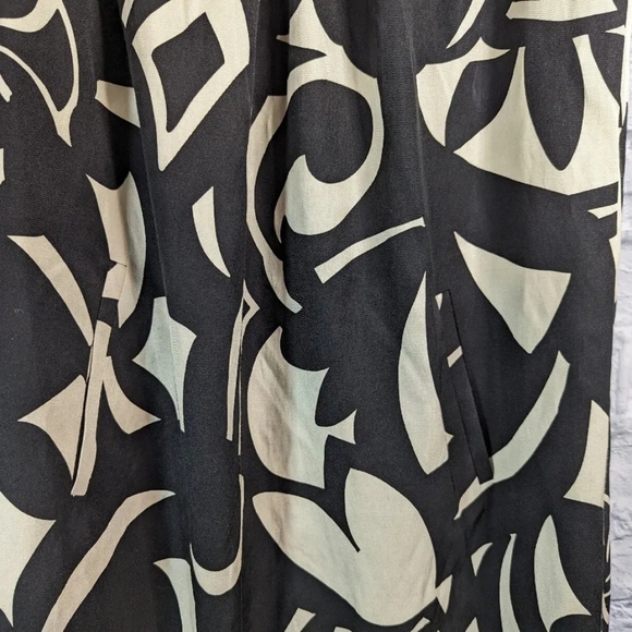 NWOT TALBOTS Black and Cream Geometric/Animal Print Sleeveless Dress - Picture 4 of 5